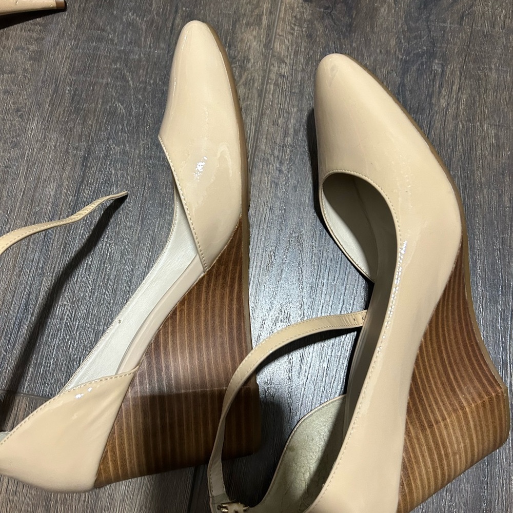 Cole Haan nude wedges size 8